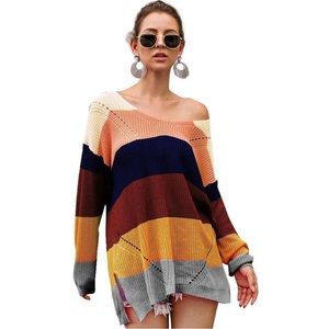 Multicolored striped sweater